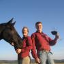 Unser starkes Noriker Pferd Paula mit den Weinkutscherin Susanne und Bio-Winzer Stefan, © Stefan Reinthaler
